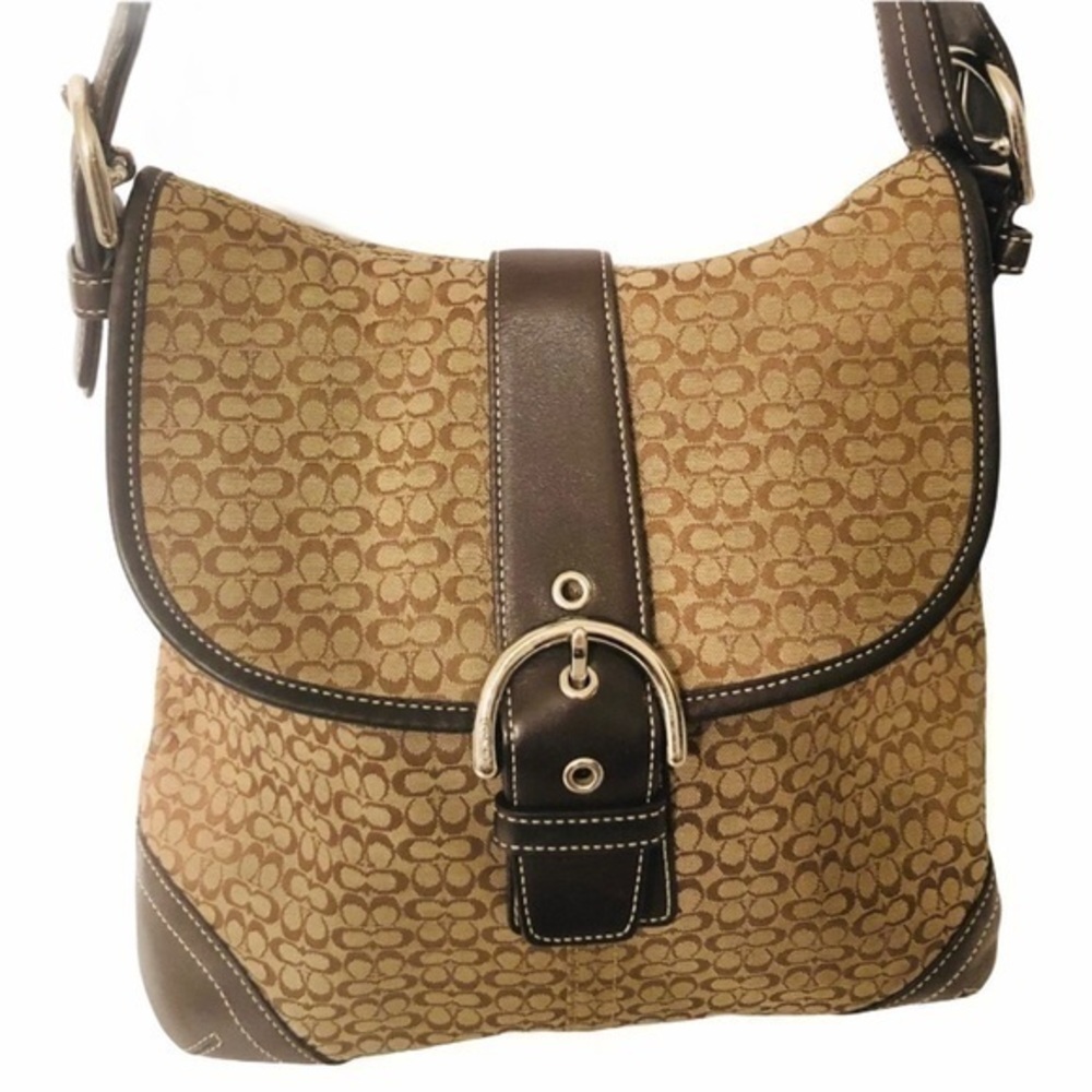 COACH vintage y2k Signature soho buckle brown convertible bag shoulder crossbody